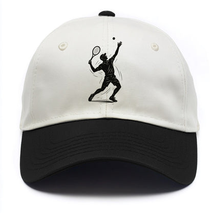 Tennis player serving with powerful form - Two Tone Cap - Black