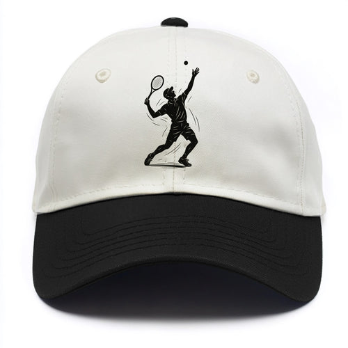 Tennis player serving with powerful form - Two Tone Cap