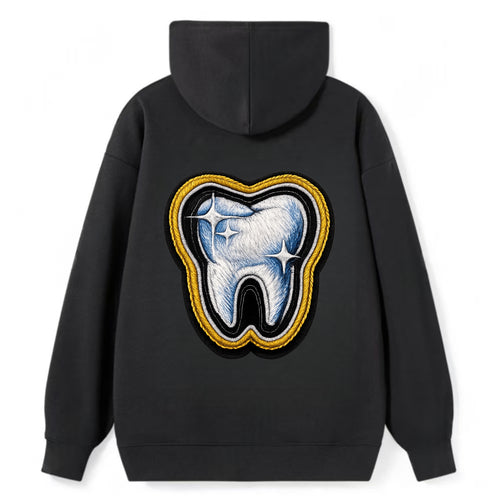 DENTAL TOOTH - molar with sparkle in white and blue , dentist - Classic Pullover Hoodie
