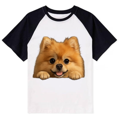 Pomeranian  - Contrast Raglan T-shirt - Black
