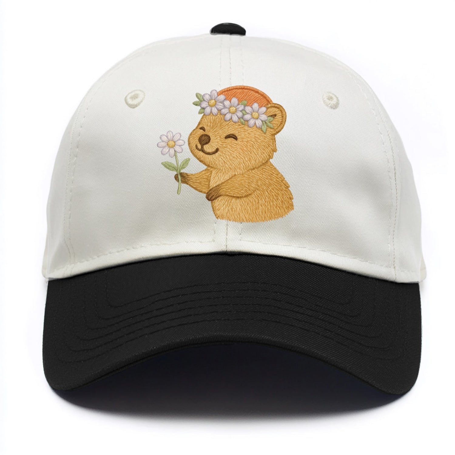 Quokka Daisy Chain - Two Tone Cap - Black