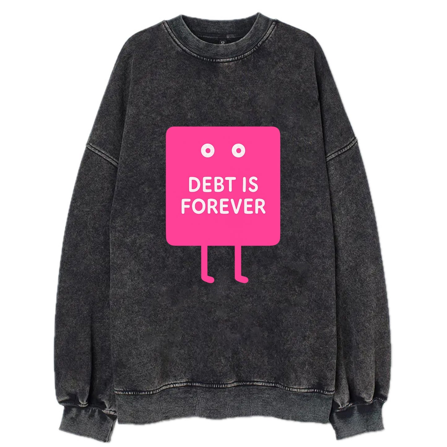DEBT IS FOREVER | Immortal credit card - Vintage Sweatshirt - Black