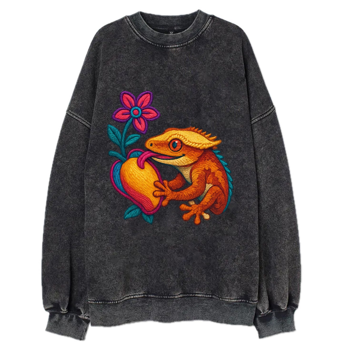 Crested Gecko - Vintage Sweatshirt - Black