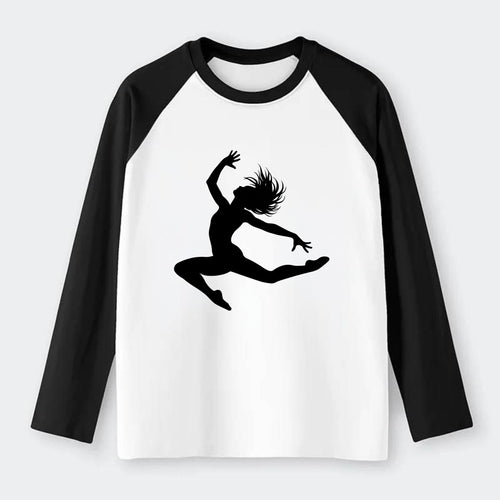 Contemporary dancer leap mid-air - Raglan Long Sleeve T-Shirt