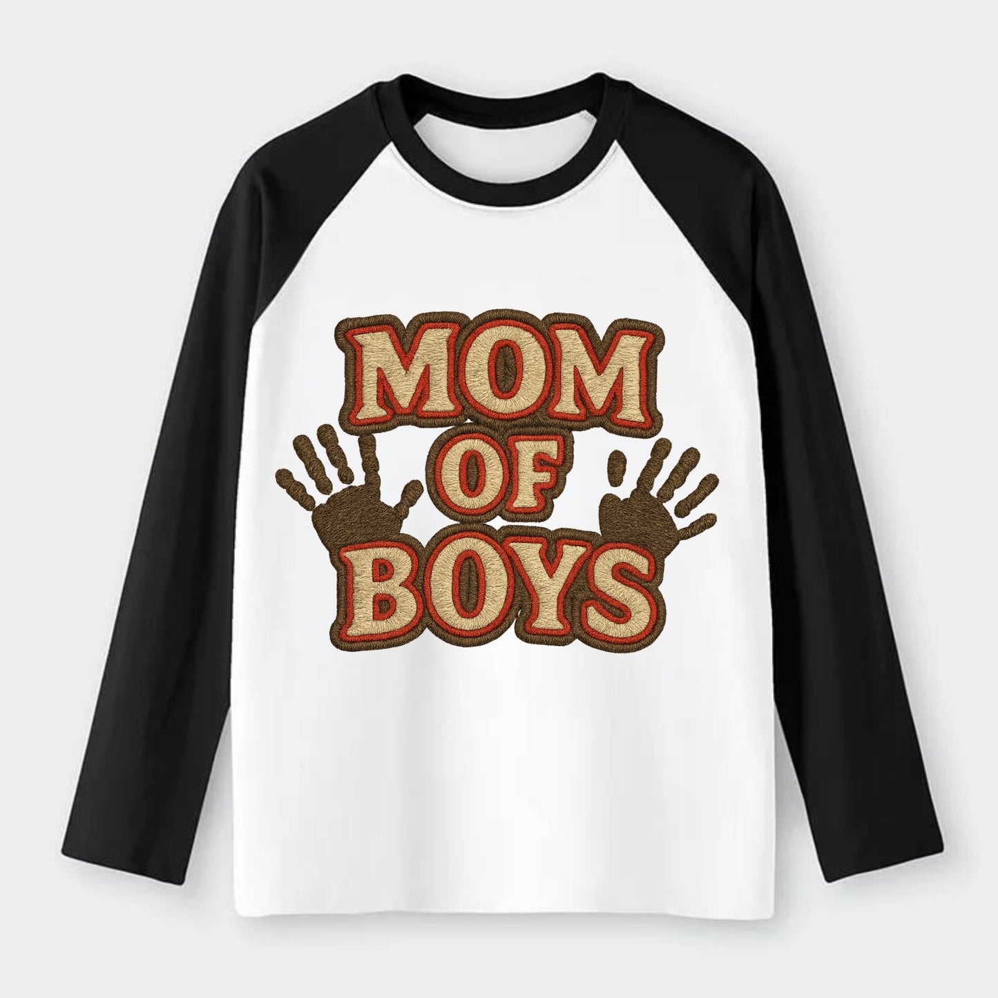 Mom Of Boys  - Raglan Long Sleeve T-Shirt - Black