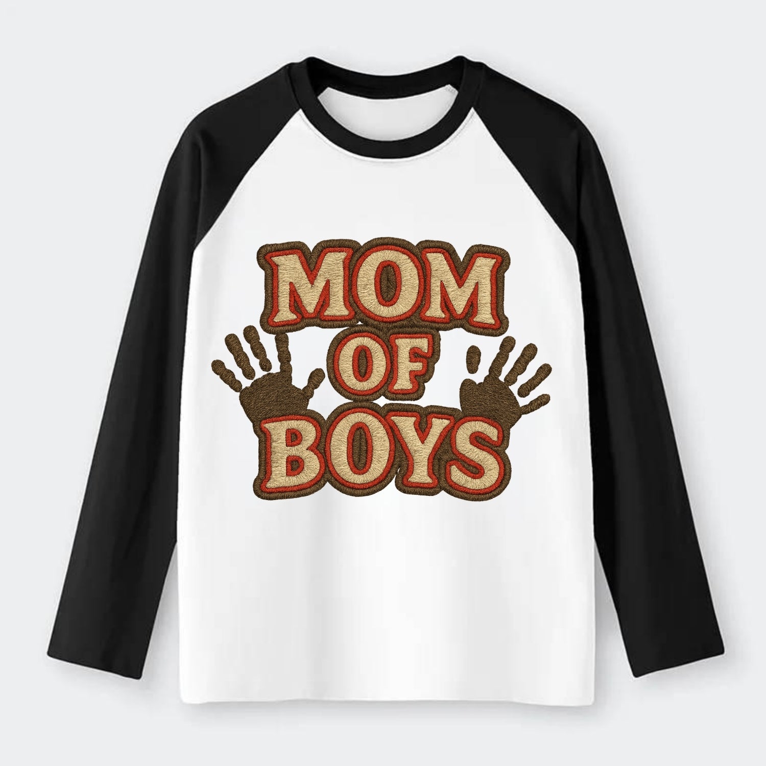 Mom Of Boys  - Raglan Long Sleeve T-Shirt - Black