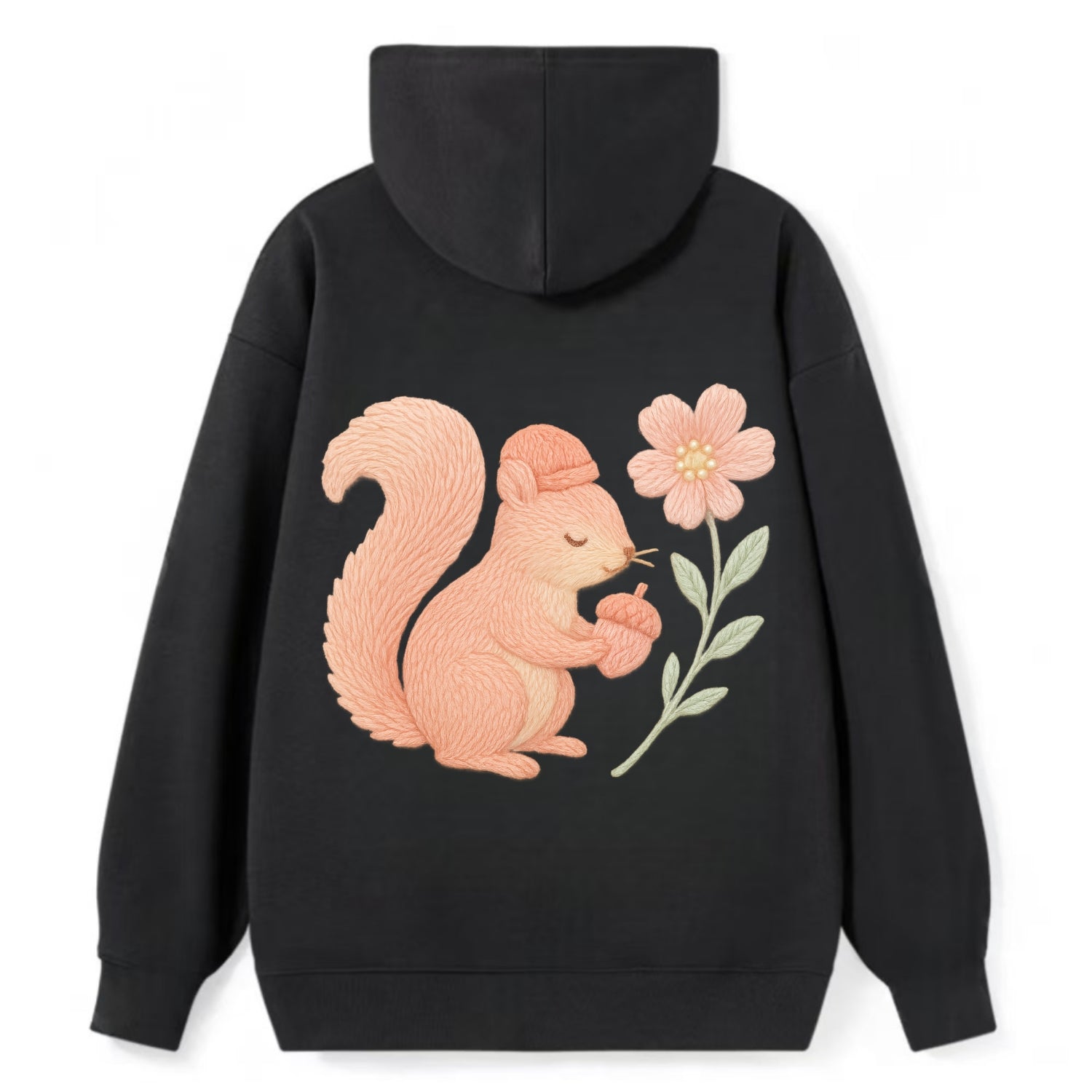 Coral Squirrel - Classic Pullover Hoodie - Black
