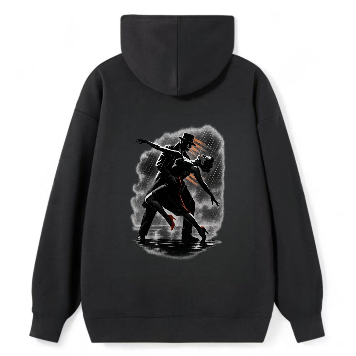 romantic dance pose with woman lifted in the air at lakeside - Classic Pullover Hoodie - Black
