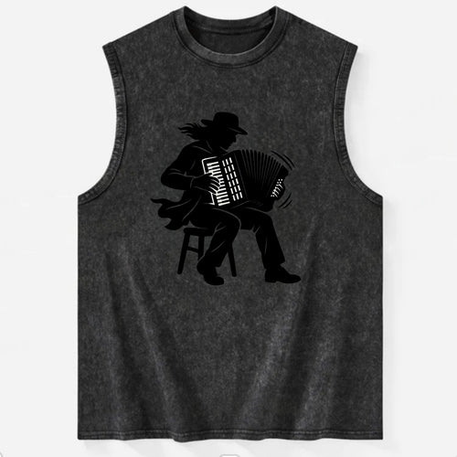 Accordion player street musician - Vintage Washed Tank