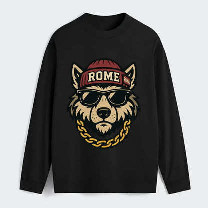 Rome Wolf - Classic Long Sleeve Shirt - Black
