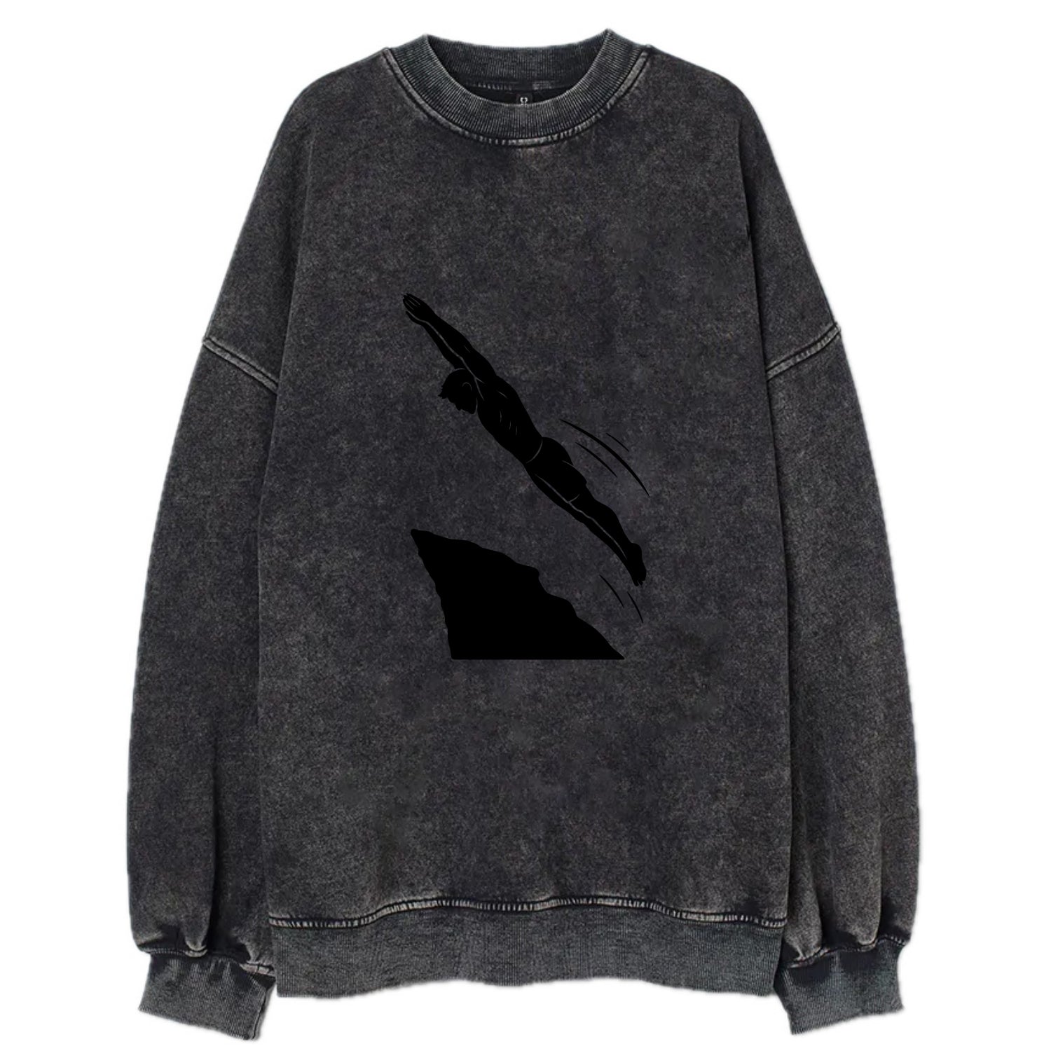 Cliff diver perfect form - Vintage Sweatshirt - Black