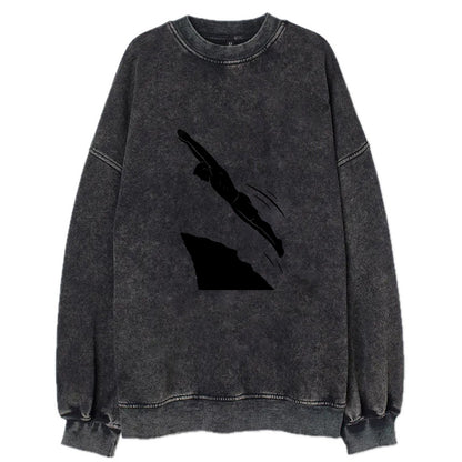 Cliff diver perfect form - Vintage Sweatshirt - Black