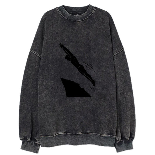 Cliff diver perfect form - Vintage Sweatshirt - Black