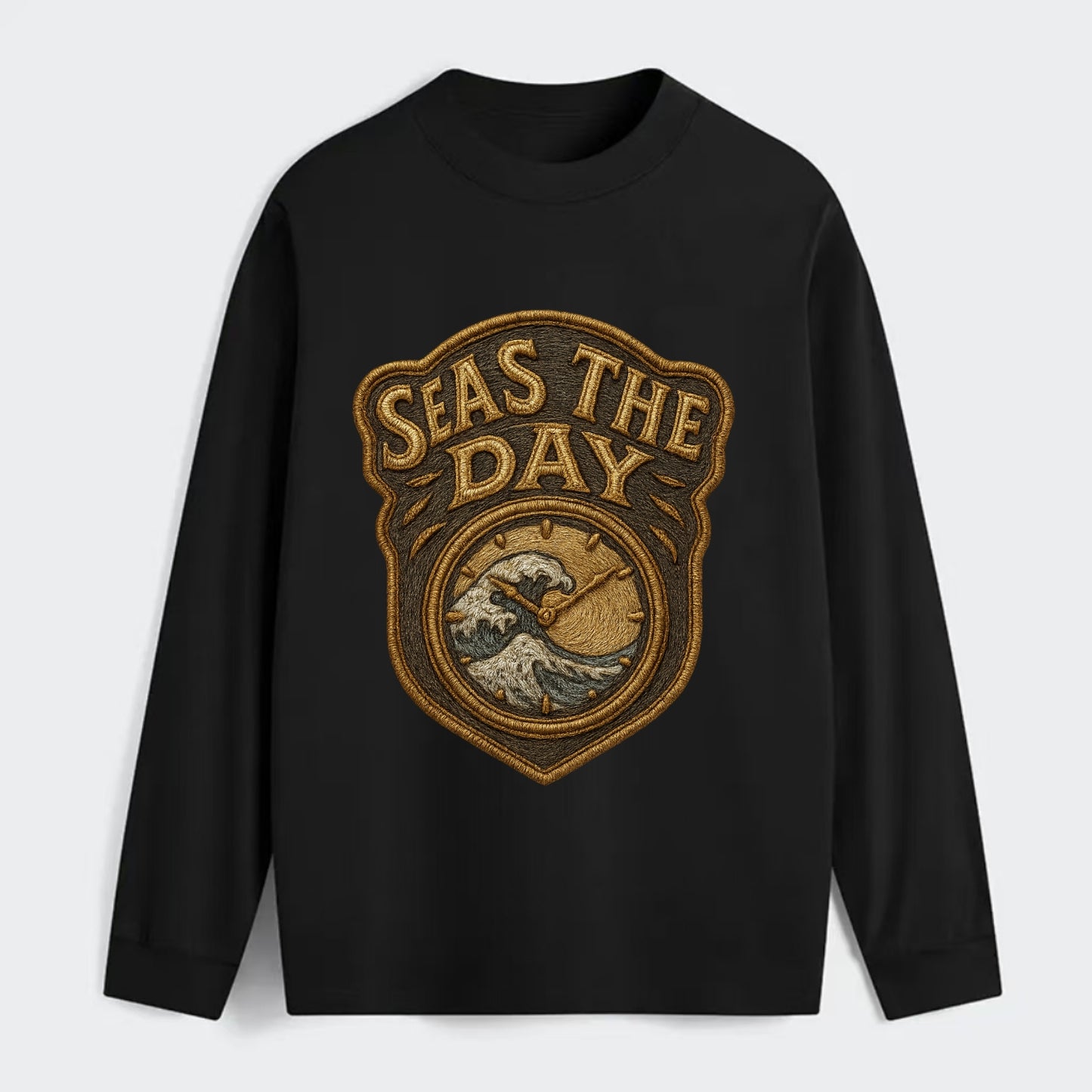 Seas The Day  - Classic Long Sleeve Shirt - Black