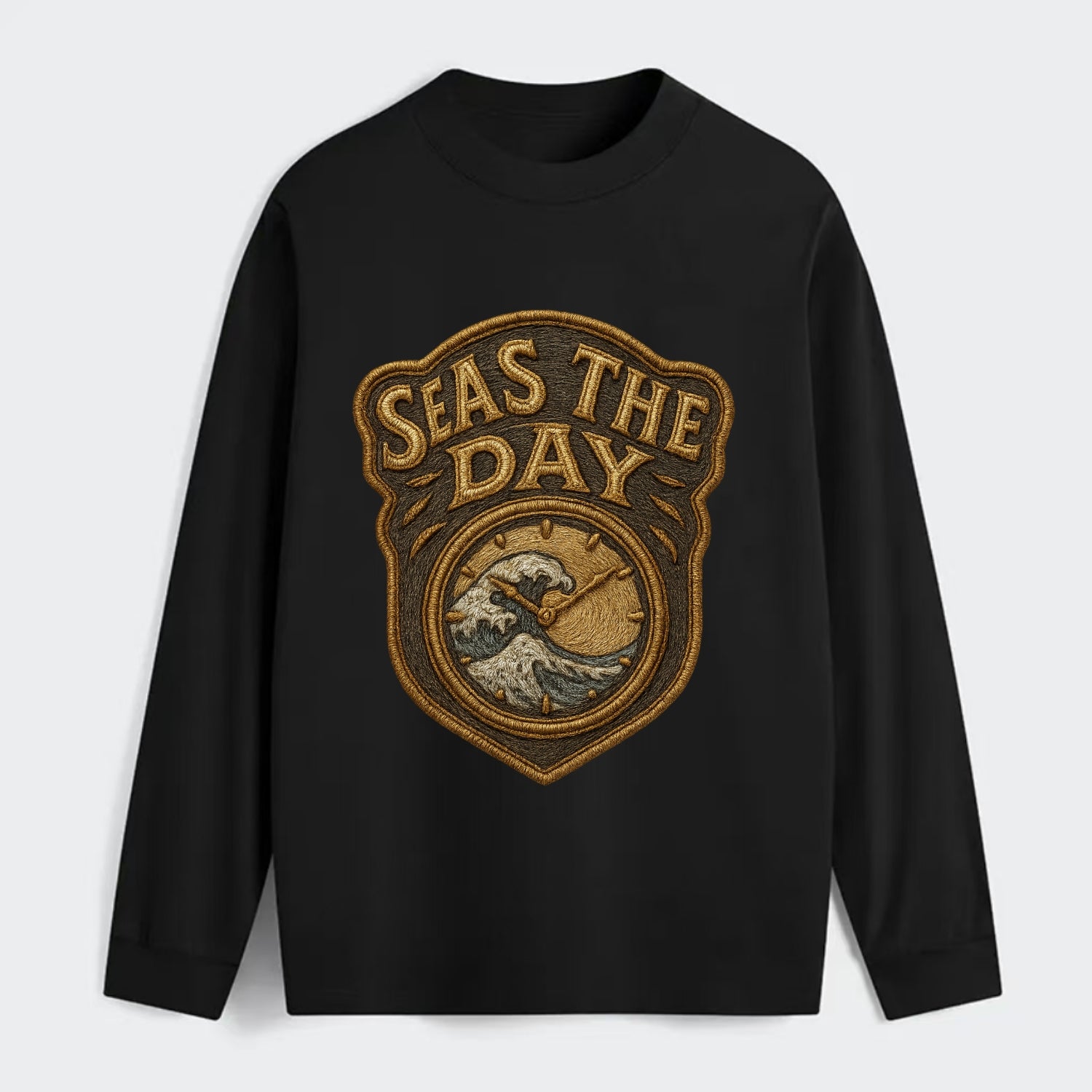 Seas The Day  - Classic Long Sleeve Shirt - Black