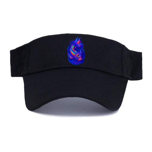 Sacred koi with scales reflecting rainbow prisms, yin-yang patterns in cosmic colors, - Visor
