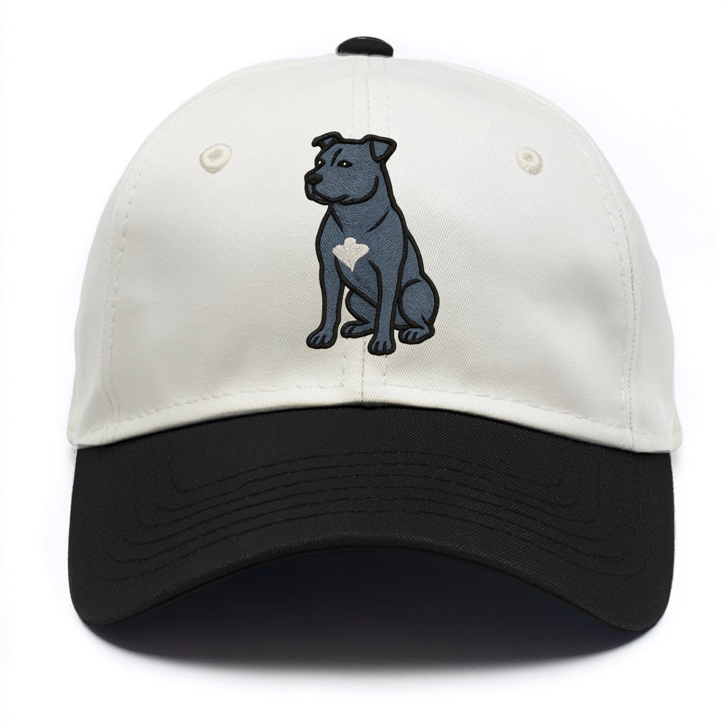 American Staffordshire Terrier - Blue embroidered design - Two Tone Cap - Black