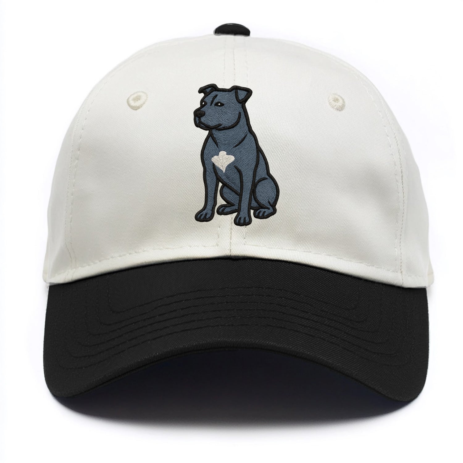 American Staffordshire Terrier - Blue embroidered design - Two Tone Cap - Black