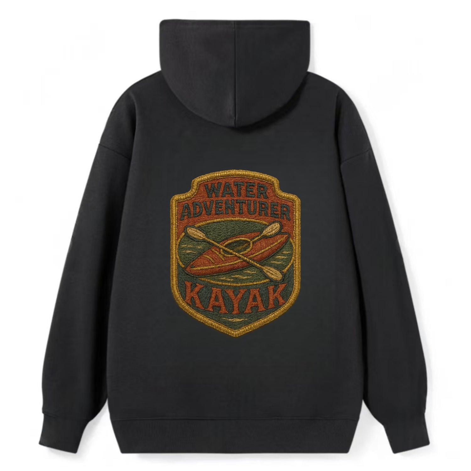 Kayak with paddle - water adventurer - Classic Pullover Hoodie - Black