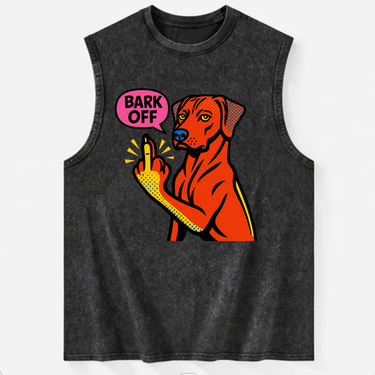 Rhodesian Ridgeback with distinctive ridge on back, athletic muscular paw up - Vintage Washed Tank - Black
