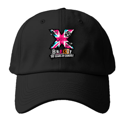 X YEARS | Roman numeral X massive | Union Jack fill pattern | Bold statement design - Baseball Cap - Black