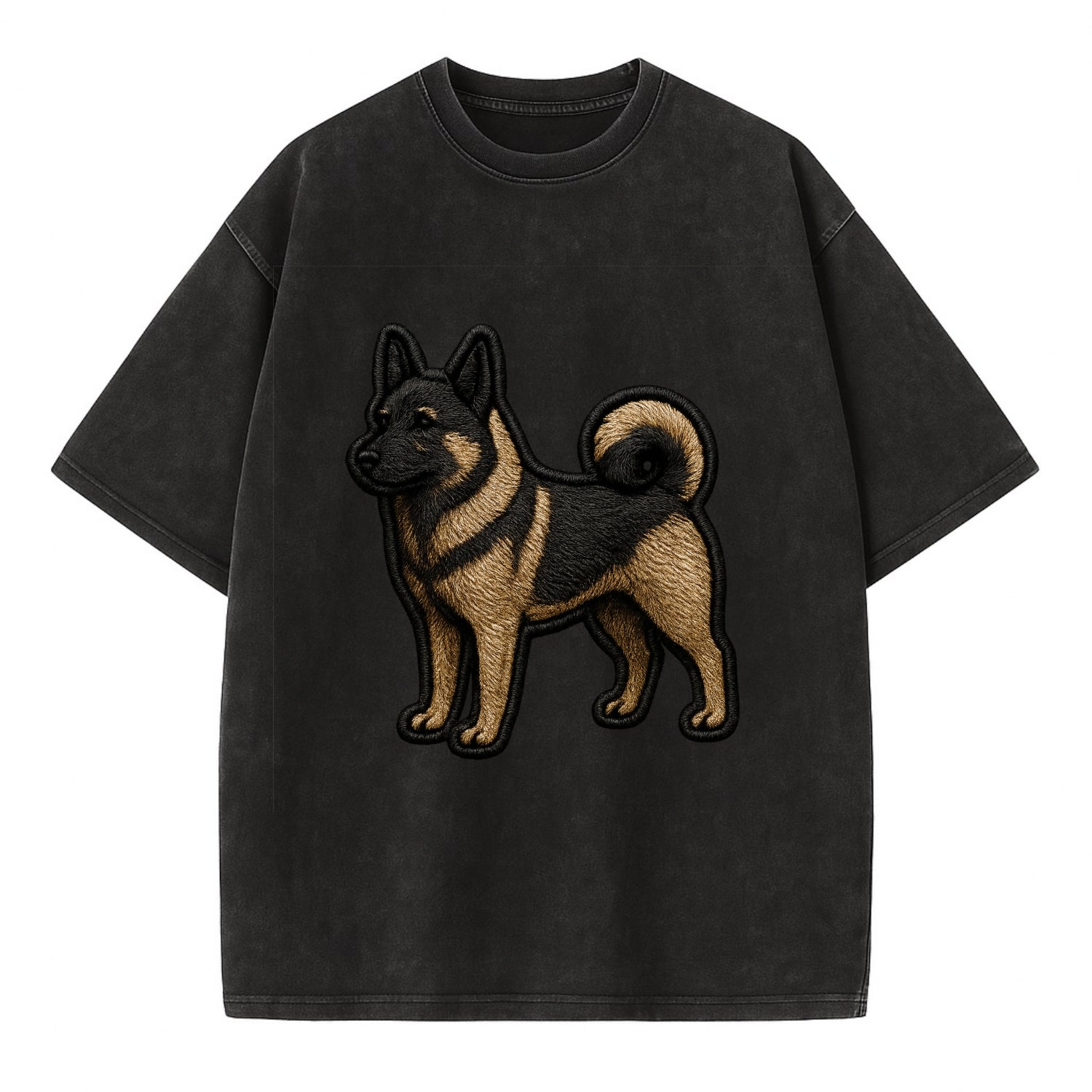 Norwegian Elkhound - Trendy Nordic desig - Vintage T-shirt - Black