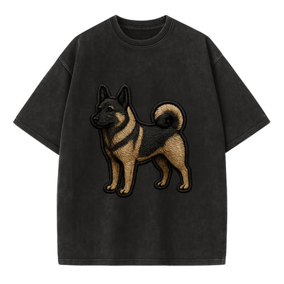 Norwegian Elkhound - Trendy Nordic desig - Vintage T-shirt - Black