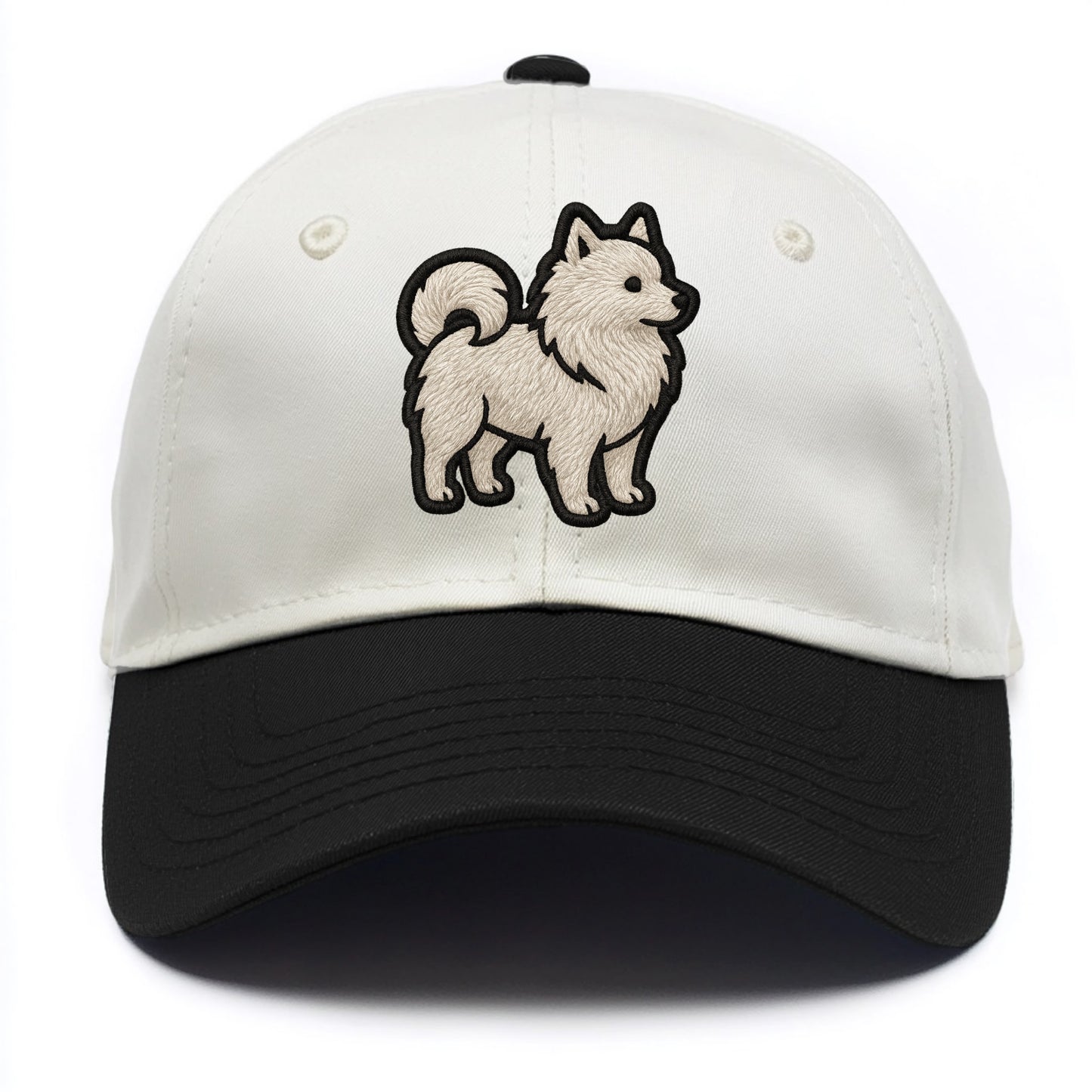 Japanese Spitz - Contemporary white spit - Two Tone Cap - Black