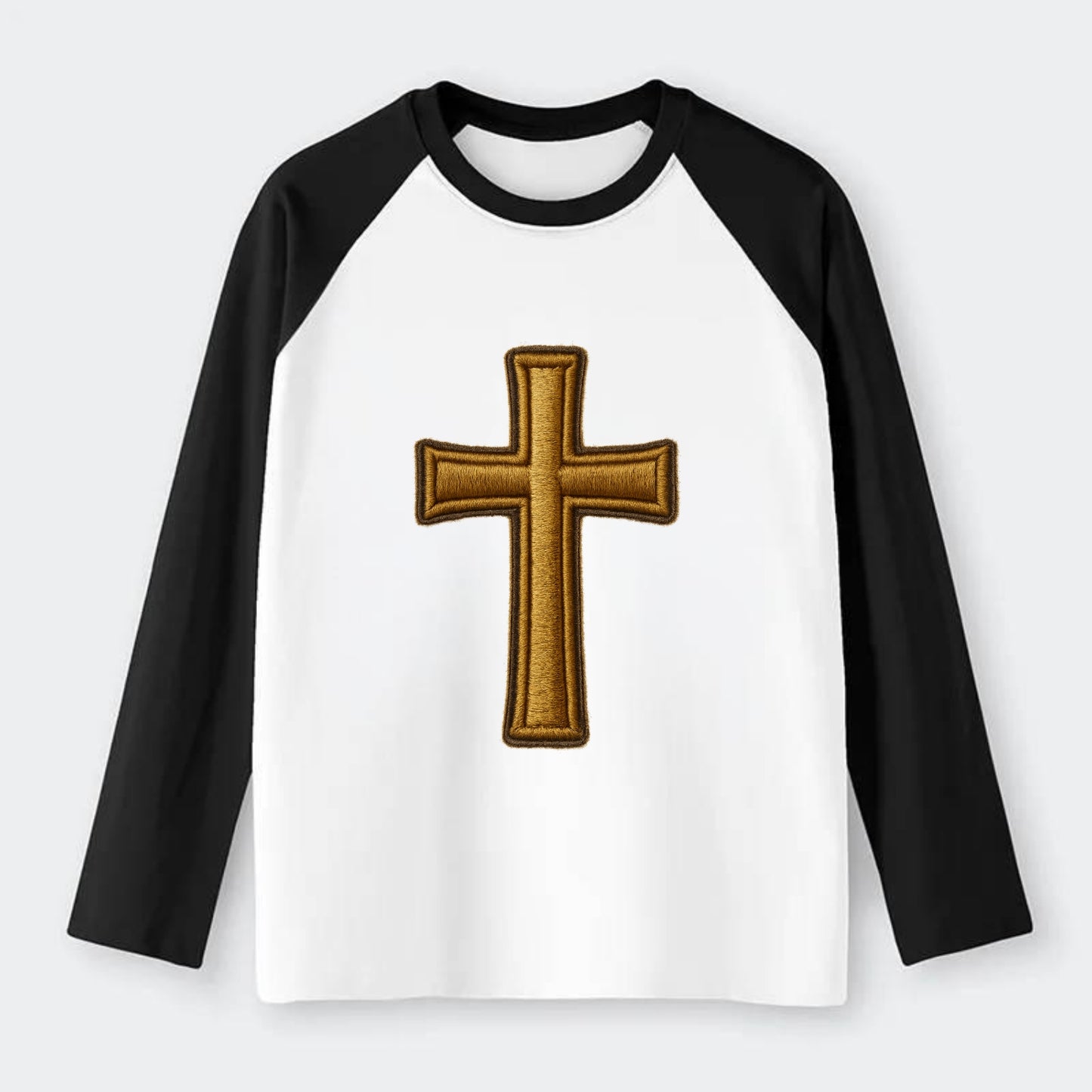 Latin Cross - Raglan Long Sleeve T-Shirt - Black