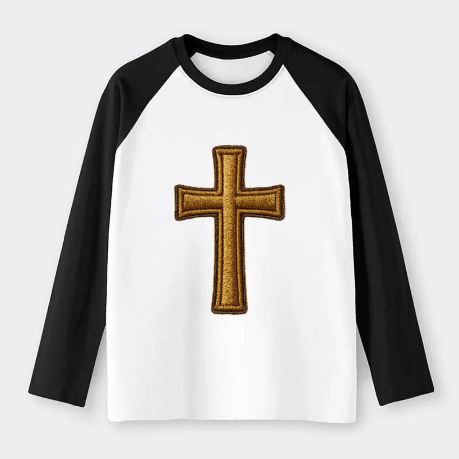 Latin Cross - Raglan Long Sleeve T-Shirt - Black