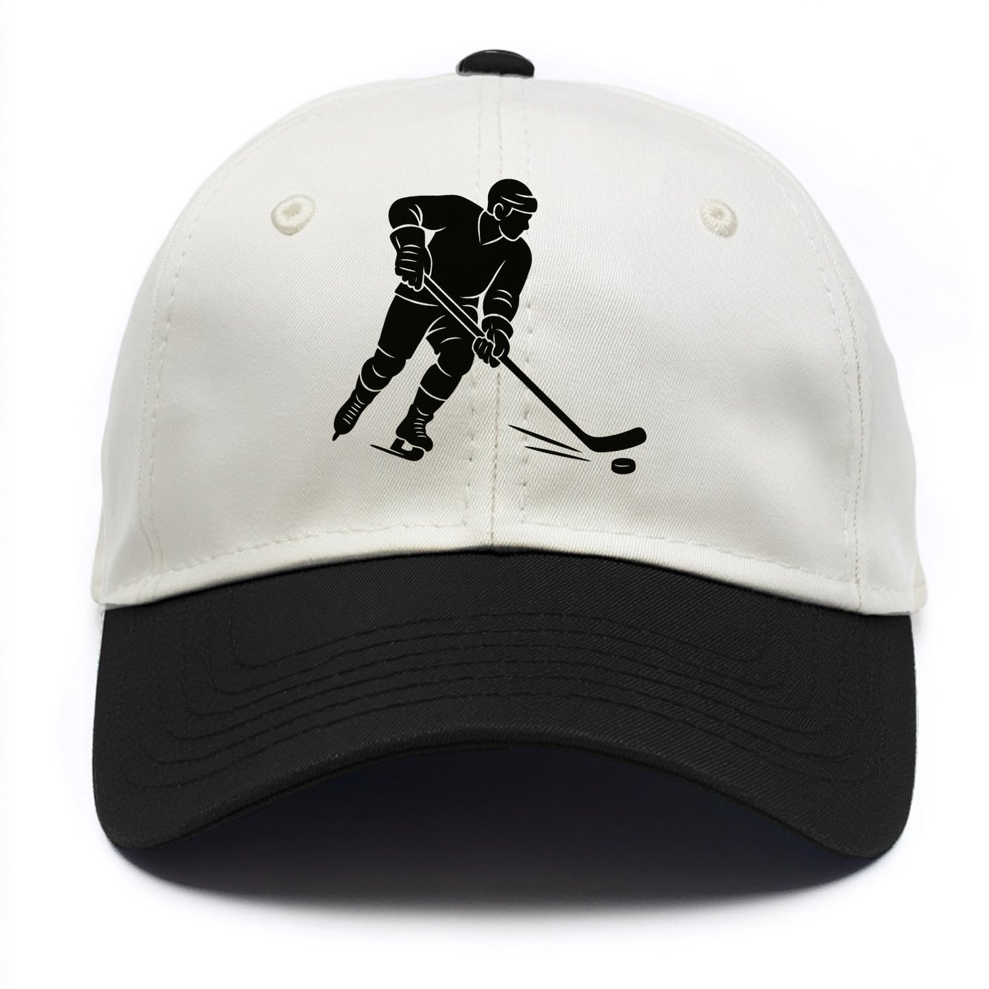 Ice hockey player shooting puck - Two Tone Cap - Black