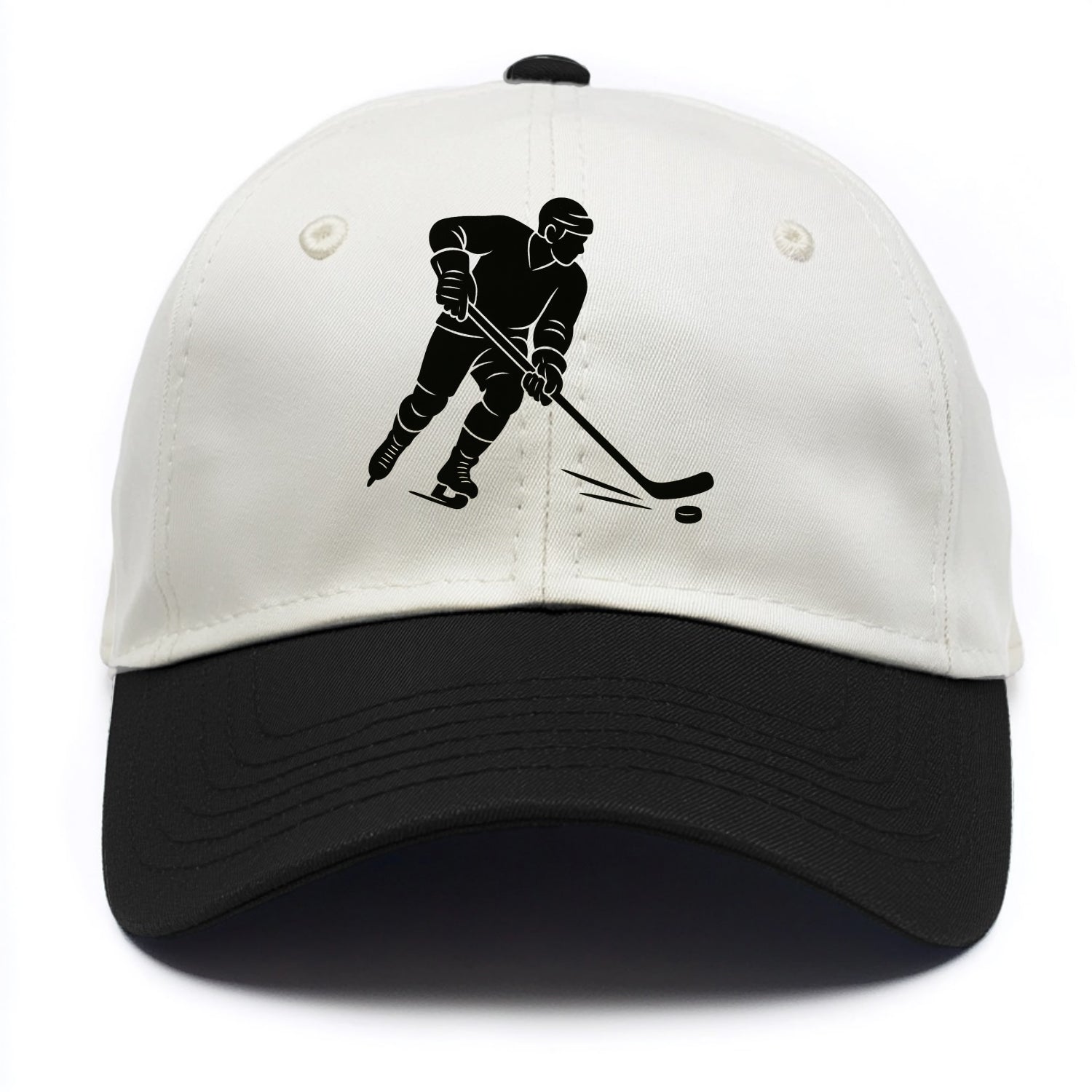 Ice hockey player shooting puck - Two Tone Cap - Black