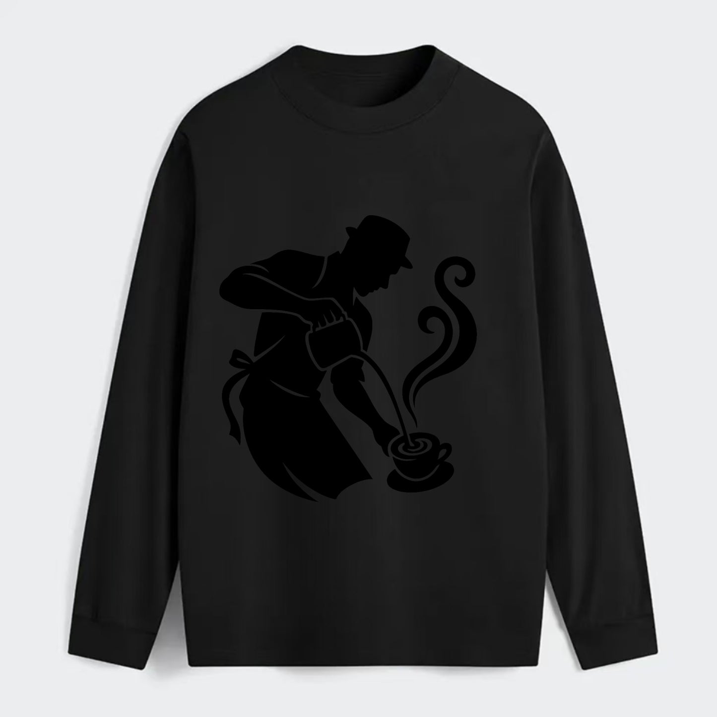 Barista creating latte art - Classic Long Sleeve Shirt - Black