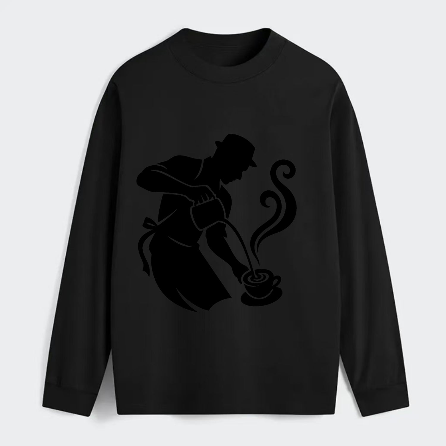 Barista creating latte art - Classic Long Sleeve Shirt - Black