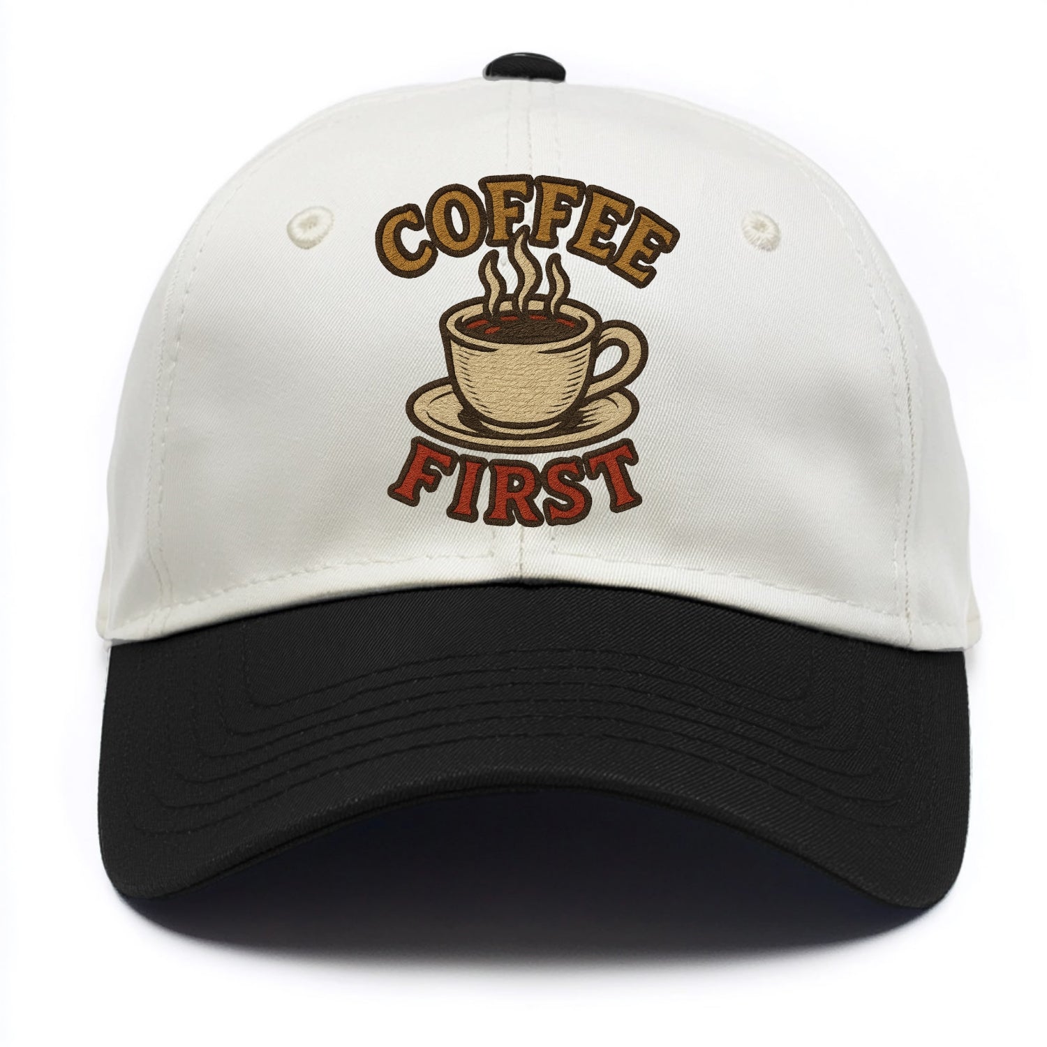 Coffee First  - Two Tone Cap - Black