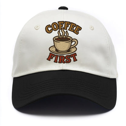 Coffee First  - Two Tone Cap - Black
