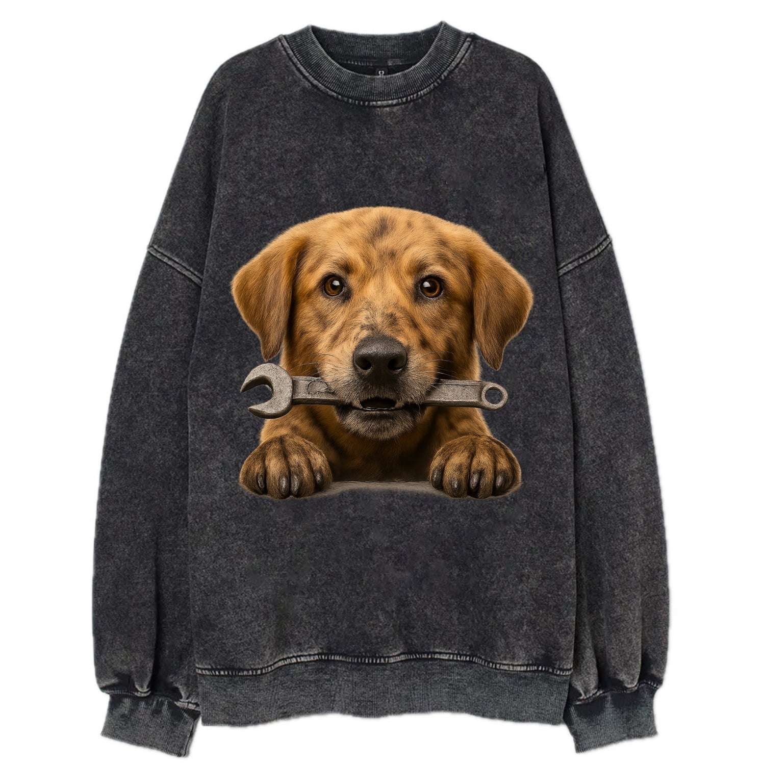 Mechanic Dog  - Vintage Sweatshirt - Black