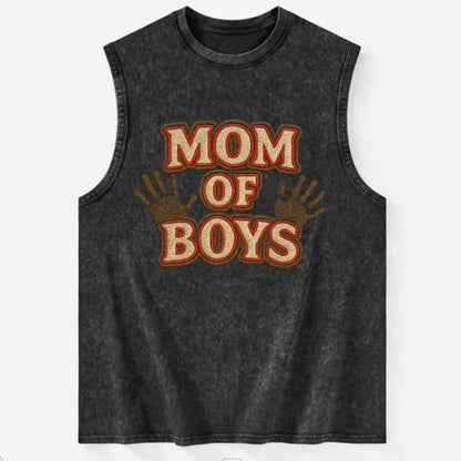 Mom Of Boys  - Vintage Washed Tank - Black