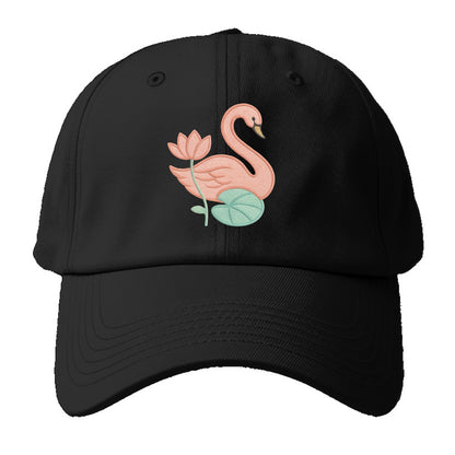 Coral Swan - Baseball Cap - Black