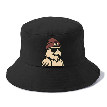 Chestnut Hill Eagle wearing Boston College beanie with BC patch - Bucket Hat - Black
