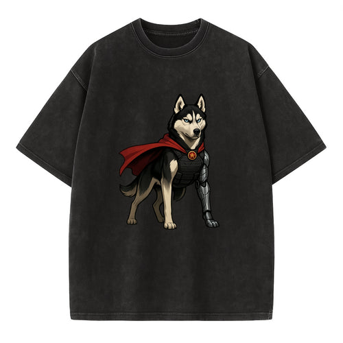 Siberian Husky Winter Soldier  - Vintage T-shirt