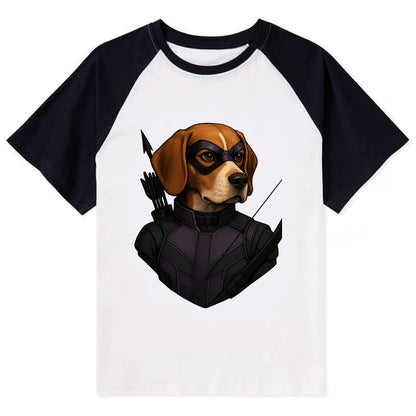 Beagle Hawkeye  - Contrast Raglan T-shirt - Black