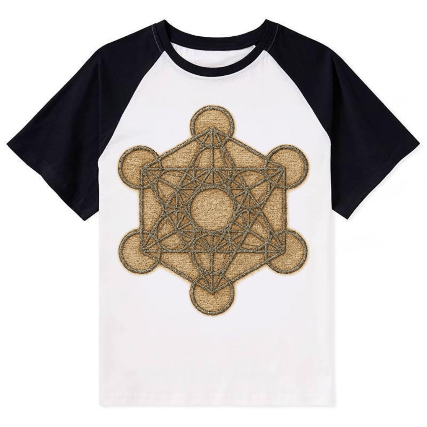 Metatron's Cube  - Contrast Raglan T-shirt - Black