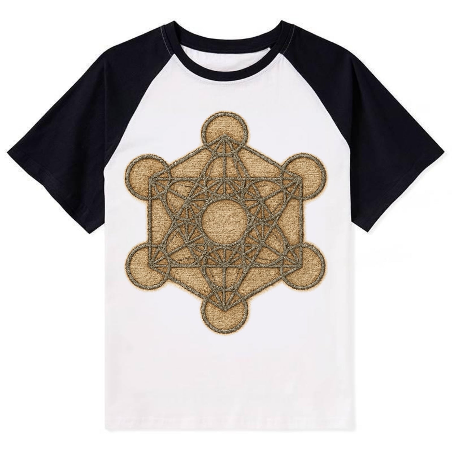 Metatron's Cube  - Contrast Raglan T-shirt - Black