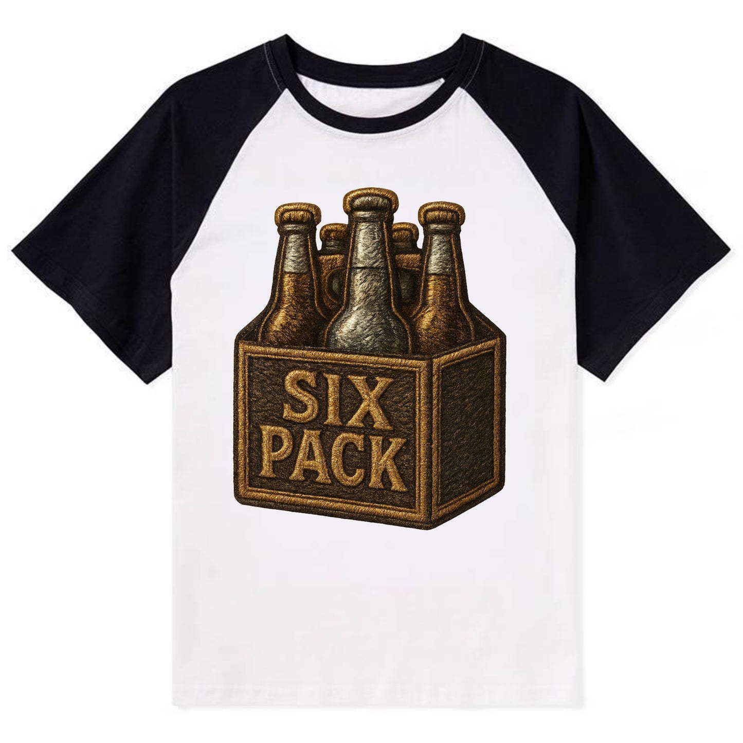 Six Pack  - Contrast Raglan T-shirt - Black