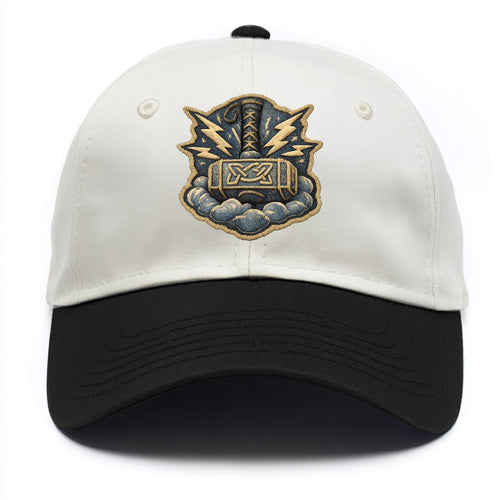 THOR HAMMER MJOLNIR - mighty hammer in silver and blue , thunder god - Two Tone Cap