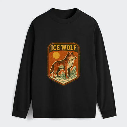 Ice Wolf Crystal  - Classic Long Sleeve Shirt - Black