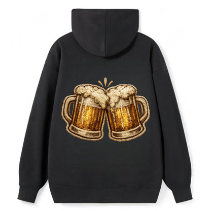 BEER MUG CHEERS - frosty beer stein in gold and amber , brewery - Classic Pullover Hoodie - Black