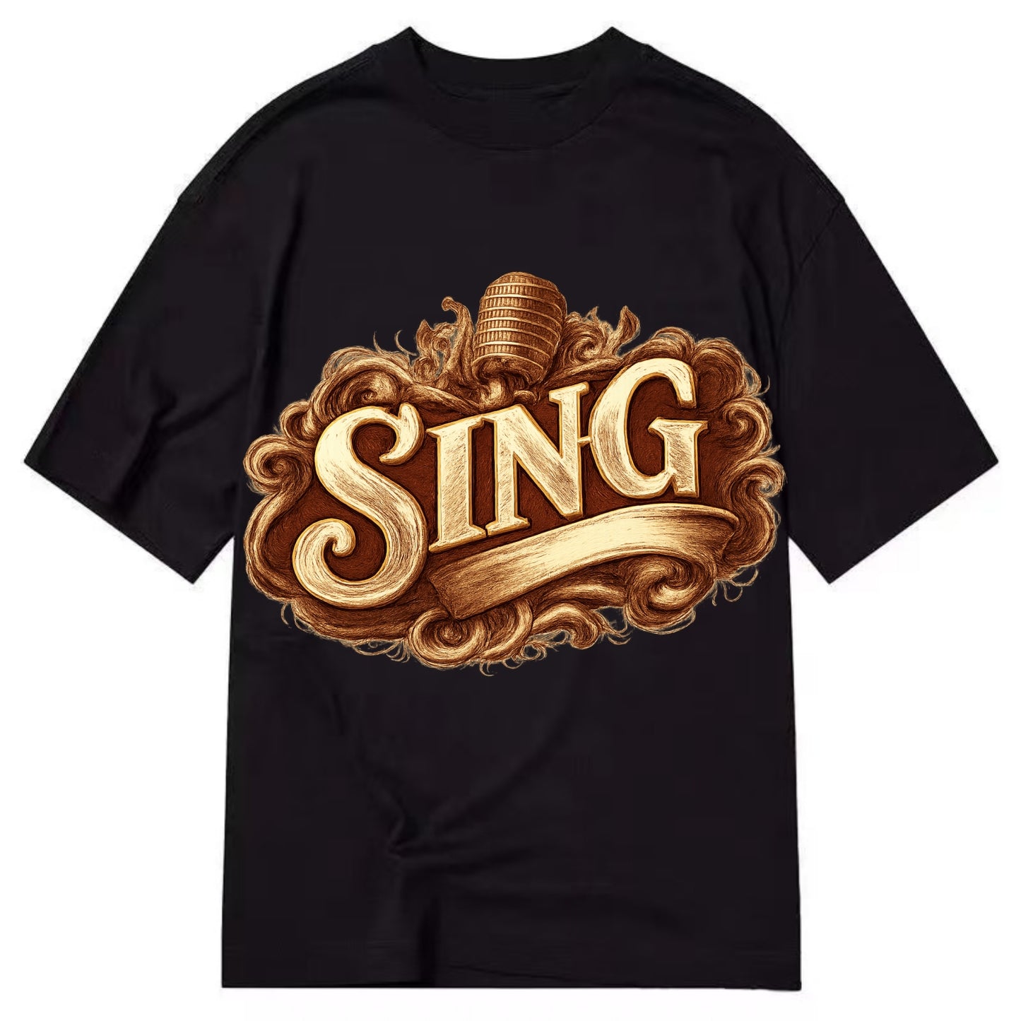 Bold typography design - "SING" - vocal expression, musical soul - Classic T-shirt - Black