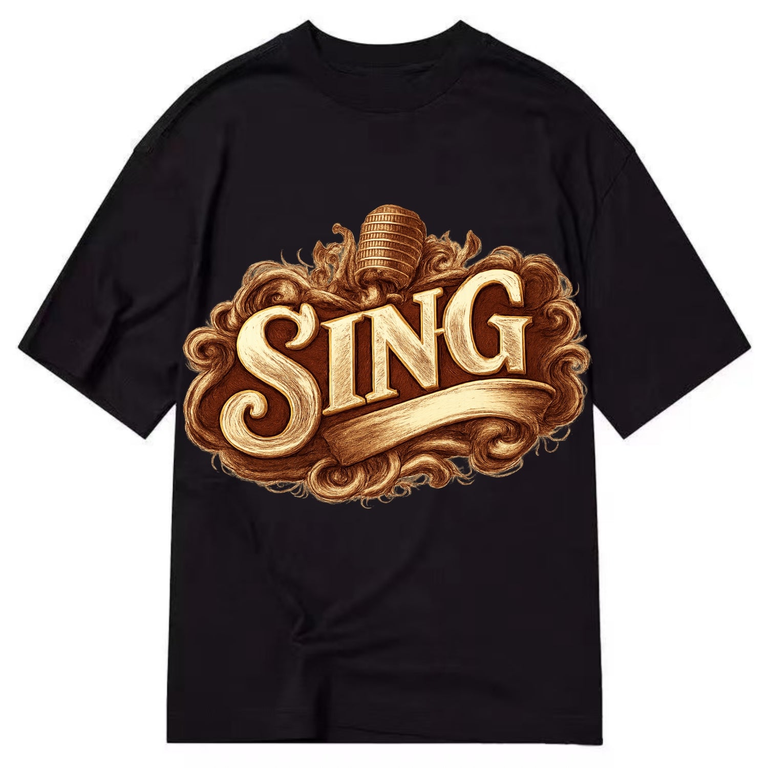 Bold typography design - "SING" - vocal expression, musical soul - Classic T-shirt - Black